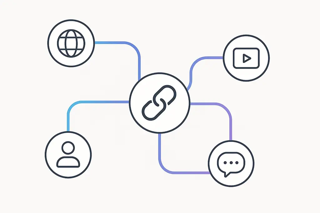 Network diagram representing links distributed across multiple channels.
